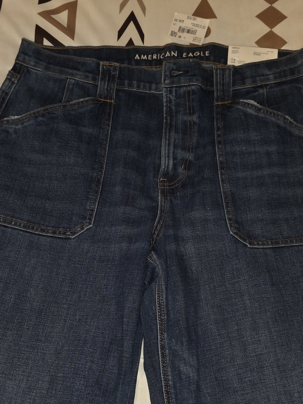 American Eagle Outfitters Women’s Dark Indigo Relaxed Jeans Stovepipe Jeans NWT